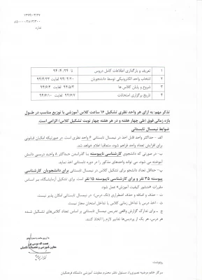 دستورالعمل ترم تابستان دانشجویان پیوسته وناپیوسته پردیس شهید رجایی 3