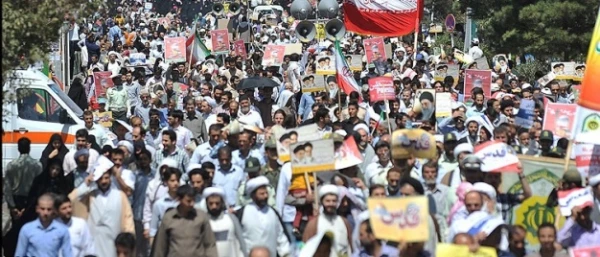 حضور کارکنان ، اساتید ودانشجویان دانشگاه فرهنگیان کرمانشاه در راهپیمایی روز قدس 2