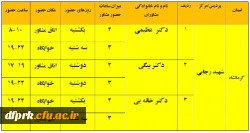 برنامه کارگاه های آموزشی  و گروه های درمانی مشاوران پردیس شهید رجایی 2