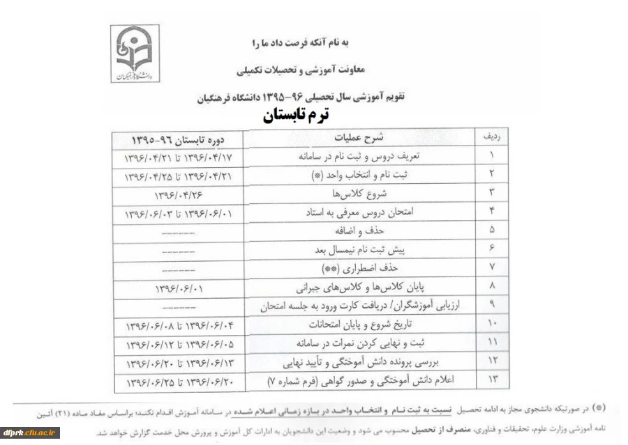 تقویم تابستان 3953
