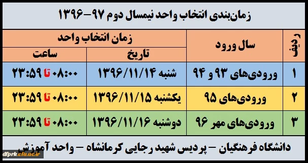 زمانبندی 3962