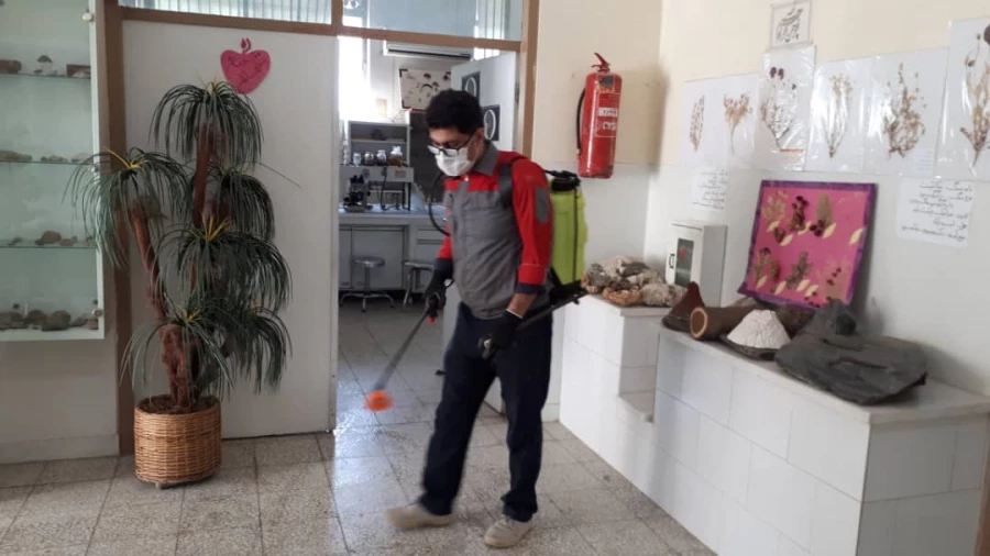 اقدامات ضدعفونی و گند زدایی پردیس شهید رجایی 3