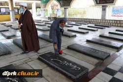 گلباران و عطر افشانی مزار شهدا هشت سال دفاع مقدس به مناسبت چهل و دومین سال پیروزی انقلاب اسلامی 3