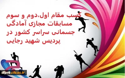 کسب مقام اول، دوم و سوم مسابقاب مجازی آمادگی جسمانی ویژه دانشجو معلمان,کارکنان و اعضای هیات علمی دانشگاه فرهنگیان سراسر کشور 