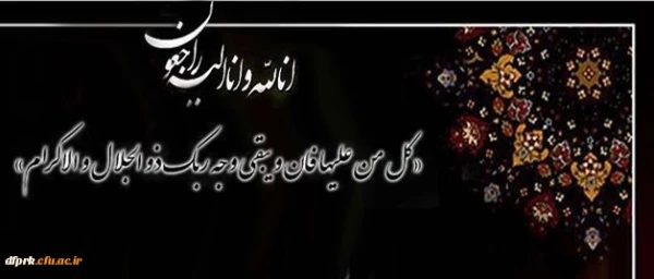 پیام تسلیت مدیریت و کارکنان پردیس شهید رجایی کرمانشاه به همکار شایسته و ارجمندم جناب آقای دکتر مصطفی احمدی وجد 2